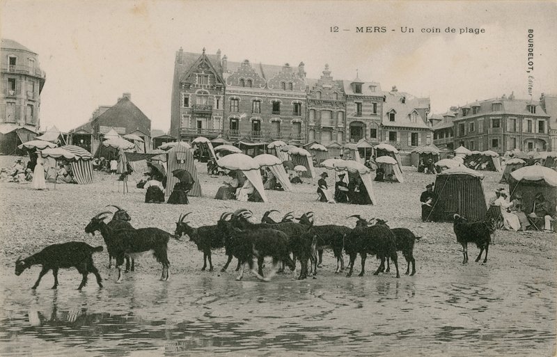 Mers - en del af stranden. Postkort sendt i 1913. af French Photographer