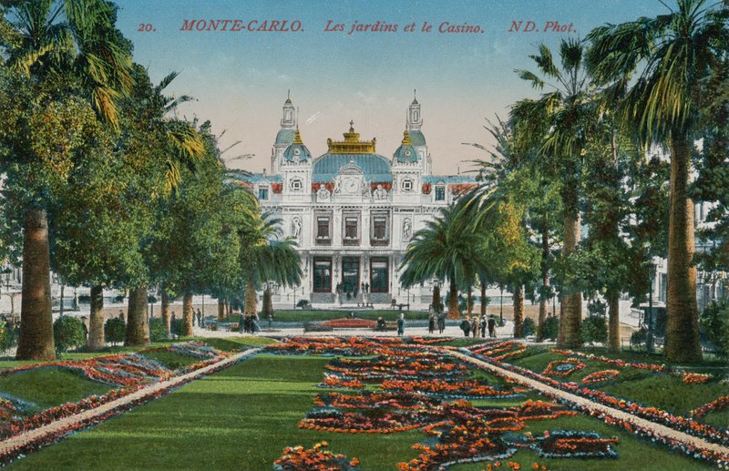 Monte-Carlo. Haverne og kasinoet. Postkort sendt i 1913. af French Photographer
