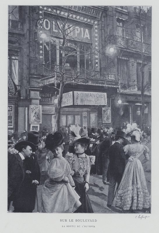 På Boulevard des Capucines uden for Olympia Music Hall, Paris af French Photographer
