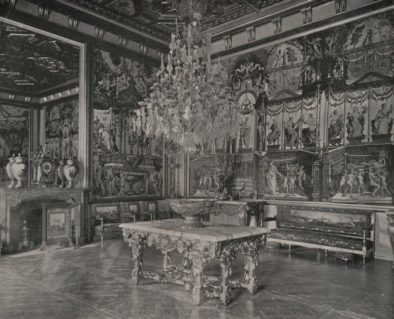 Palace of Fontainebleau, receptionssalon (s/h foto) af French Photographer