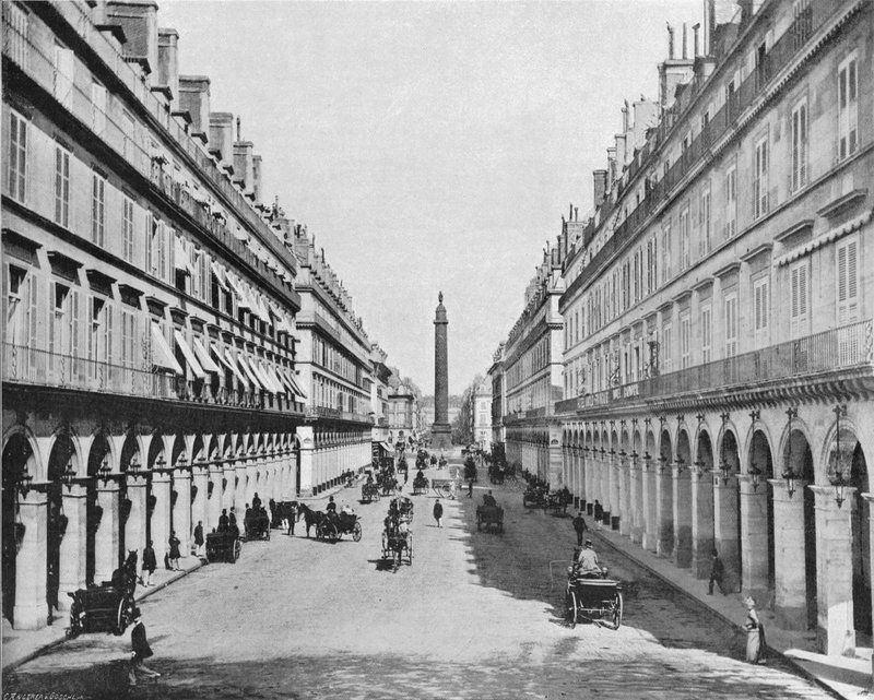 Paris - Rue Castiglione - Place Vendome (s/h-billede) af French Photographer