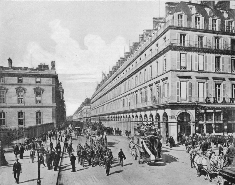 Paris - Rue de Rivoli (s/h-billede) af French Photographer