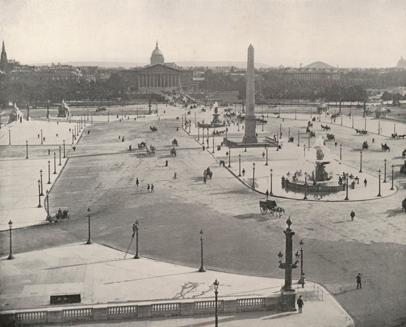 Paris: En sydlig udsigt over Place de la Concorde (s/h foto) af French Photographer