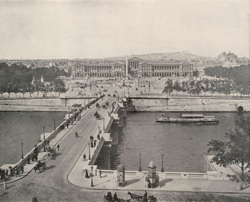 Paris: Udsigt over Place de la Concorde mod nord (s/h foto) af French Photographer