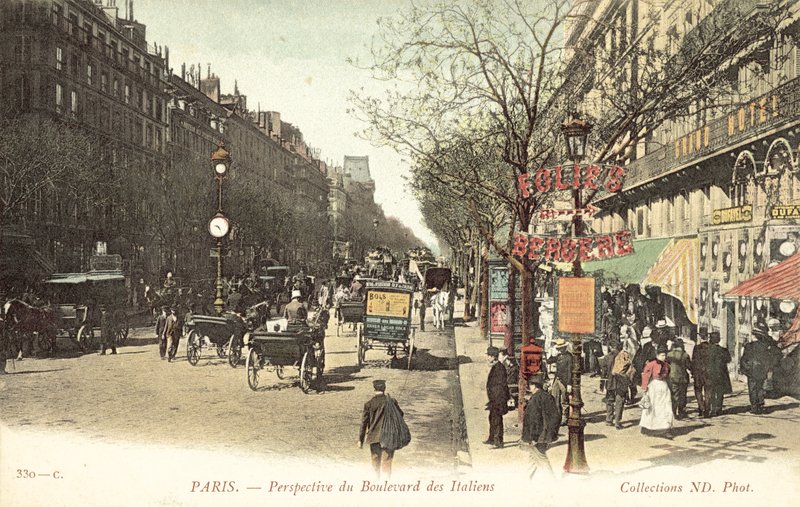 Paris, Boulevard des Italiens (farvefoto) af French Photographer