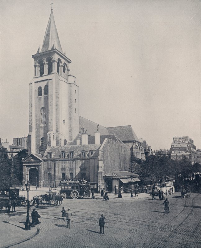 Paris: Church of St Germain-des-Pres (s/h foto) af French Photographer