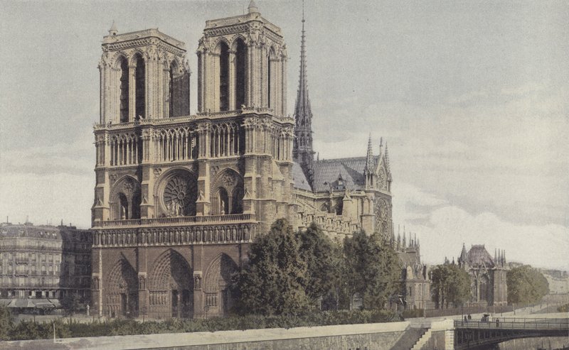 Paris, Notre-Dame Kirke, Udsigt over facaden O af French Photographer