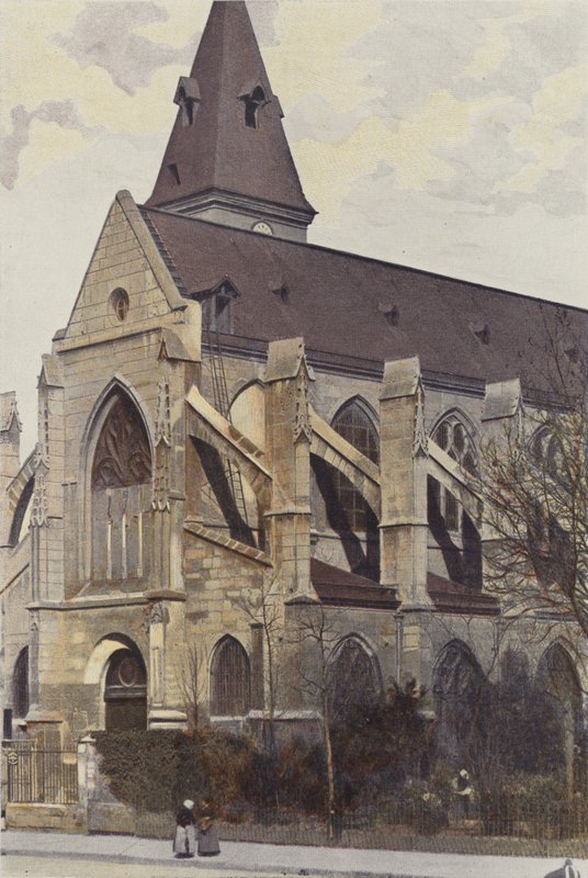 Paris, Saint-Medard Kirke, Porch O og set fra siden af French Photographer