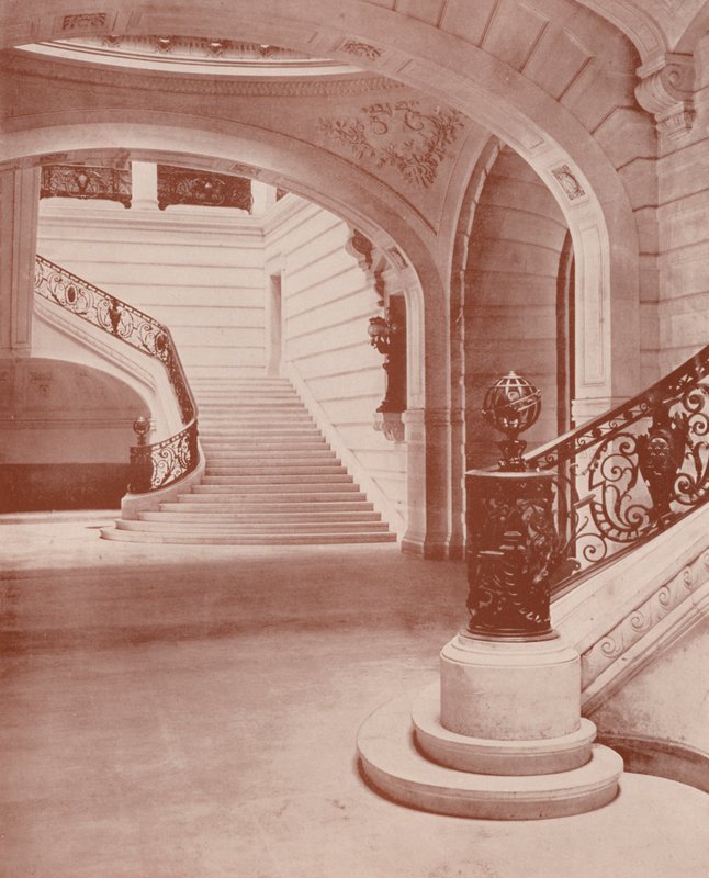 Paris: Escalier of the Sorbonne (s/h foto) af French Photographer