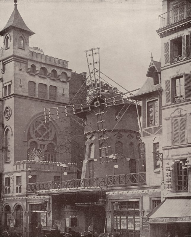 Paris: Ydre af Moulin Rouge (s/h foto) af French Photographer