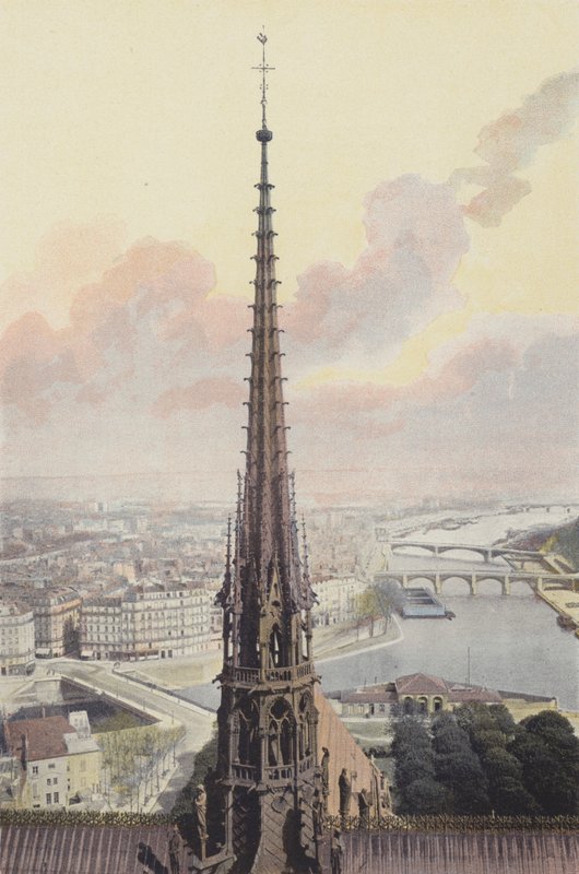 Paris, Arrow of Notre-Dame, Udsigt taget fra Sydtårnet af French Photographer
