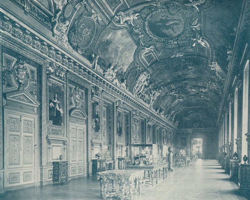 Paris: Apollo-galleriet, Louvre-museet, ser mod nord (s/h-foto) af French Photographer