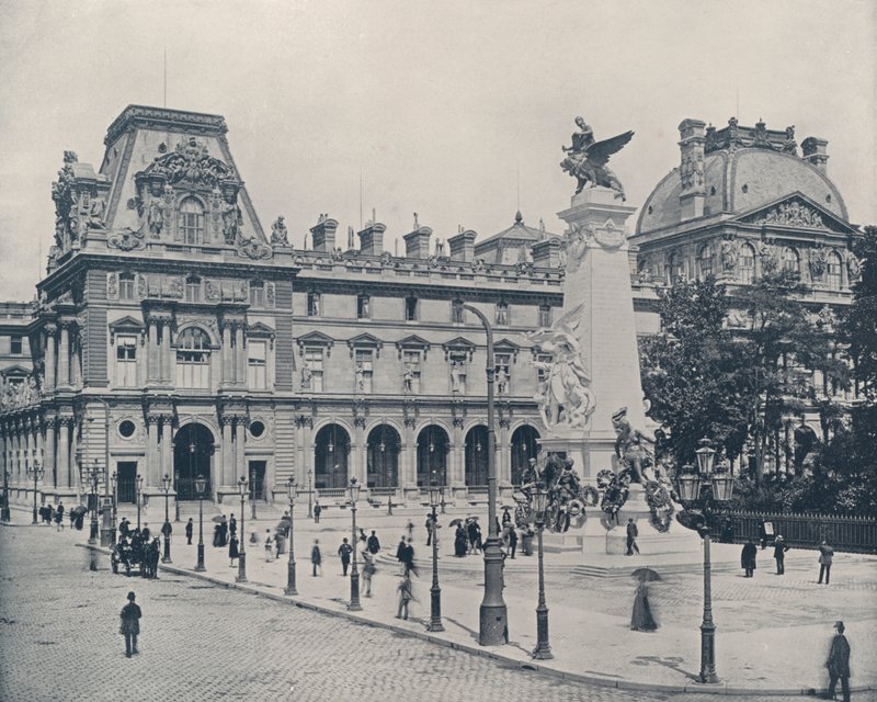 Paris: Gambettas monument i Louvre-retten (s/h-foto) af French Photographer