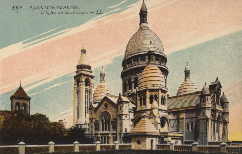 Paris, Montmartre, Det Hellige Hjertes Kirke af French Photographer