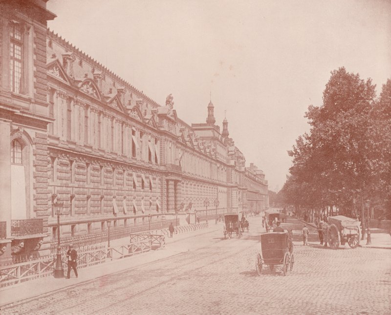 Paris: Louvre-paladset og Tuilerierne, South Side (s/h-billede) af French Photographer