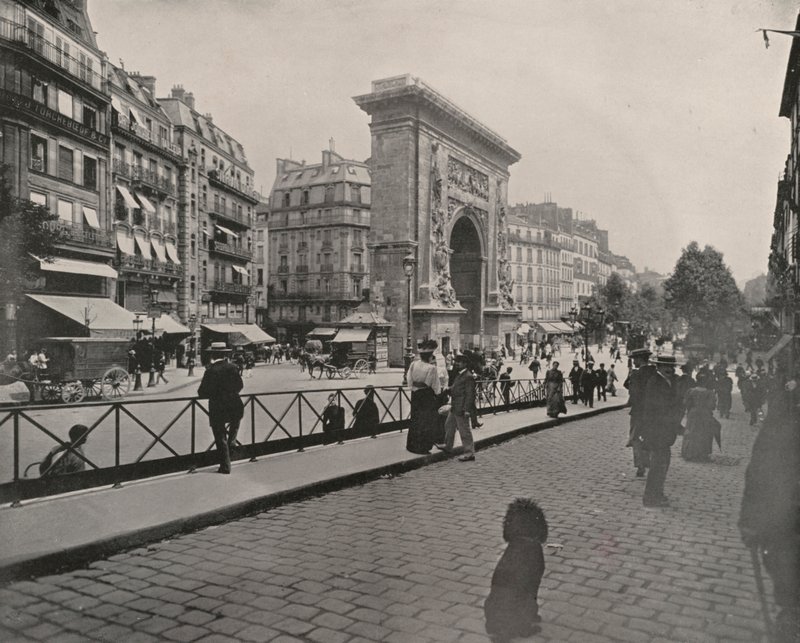 Paris: Porte St Denis, frokosttid (s/h-billede) af French Photographer