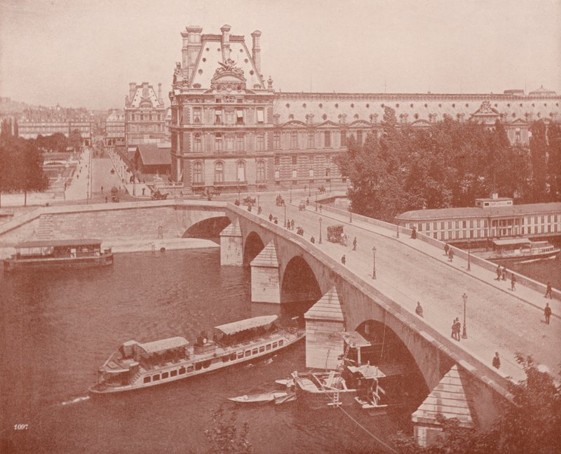 Paris: Pont Royal og Louvre (s/h foto) af French Photographer