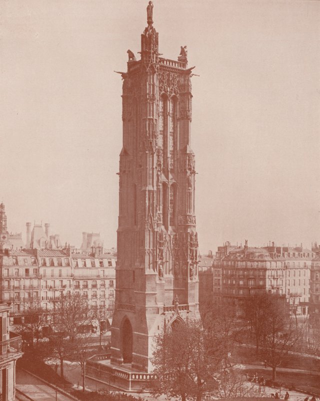 Paris: Tour Saint Jacques, St James (s/h-billede) af French Photographer