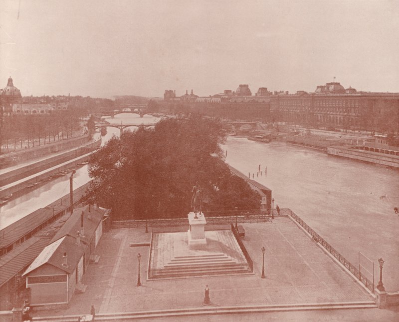 Paris: Udsigt mod vest fra Pont Neuf (s/h-billede) af French Photographer