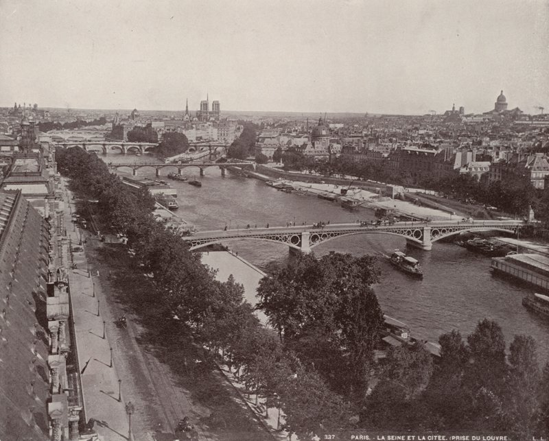 Paris: Udsigt over Seinen og City Island (s/h foto) af French Photographer