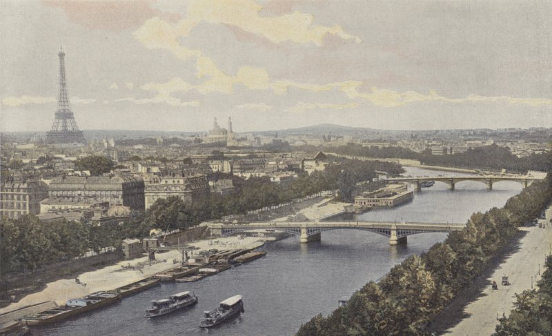 Paris, Udsigt over Seinen, taget fra Pavillon de Flore af French Photographer