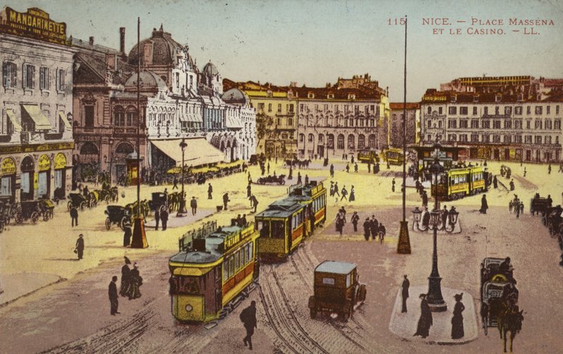 Place Massena and the Casino, Nice (farvefoto) af French Photographer