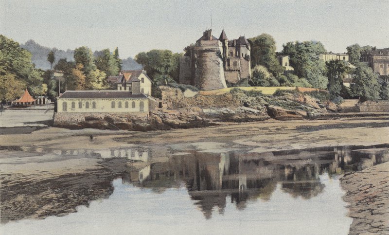 Pornic, Det gamle Chateau og indgangen til havnen af French Photographer
