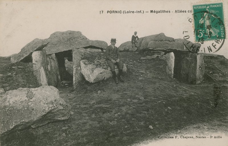 Pornic, megalitter. Postkort sendt i 1913. af French Photographer