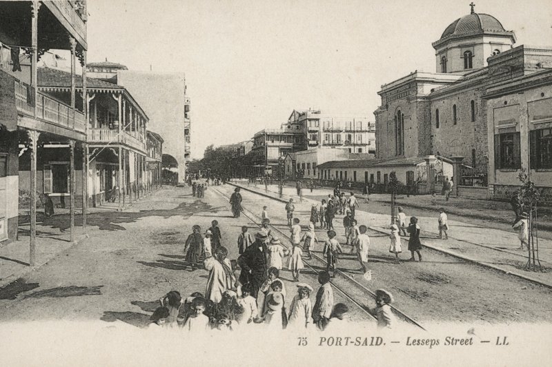 Port-Said, Egypten: Lesseps Street (s/h-foto) af French Photographer