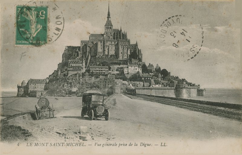Postkort fra Mont Saint-Michel, Normandiet, sendt i 1913 af French Photographer