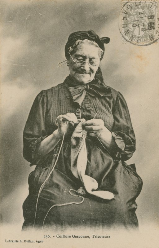 Postkort af en tricoteuse, sendt i 1913 af French Photographer