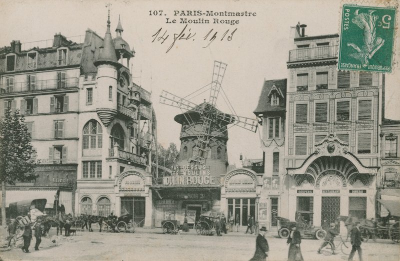 Postkort fra Moulin Rouge, Paris, sendt i 1913 af French Photographer
