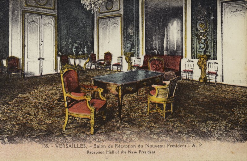 Receptionshal for den nye præsident, Versailles-paladset (farvefoto) af French Photographer