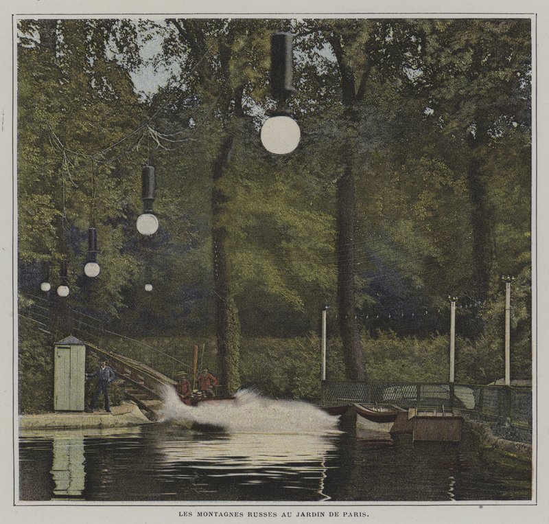 Rutsjebane på Jardin de Paris (farvefoto) af French Photographer