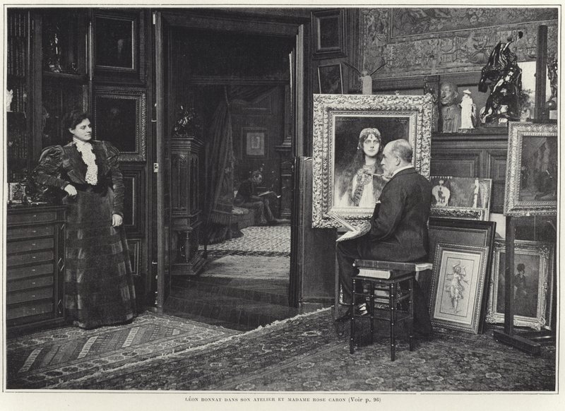 Rose Caron får sit portræt malet af Leon Bonnat af French Photographer