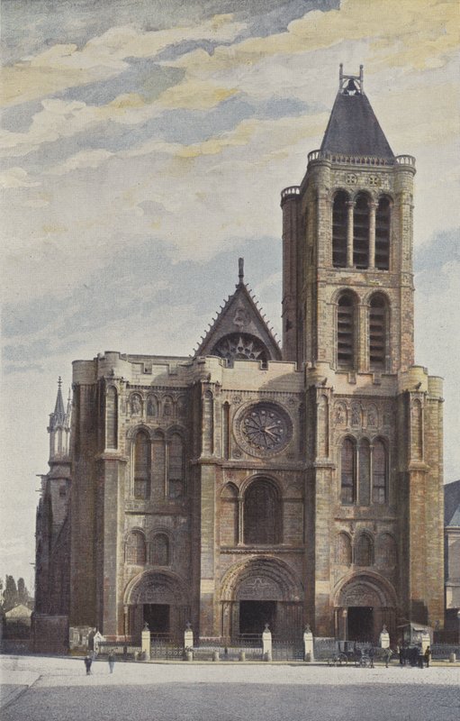 Saint-Denis, Facaden af ​​klosterkirken af French Photographer