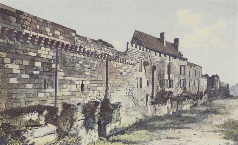 Saint-Emilion, Rester af voldene mod NW, Logis de Malet af French Photographer