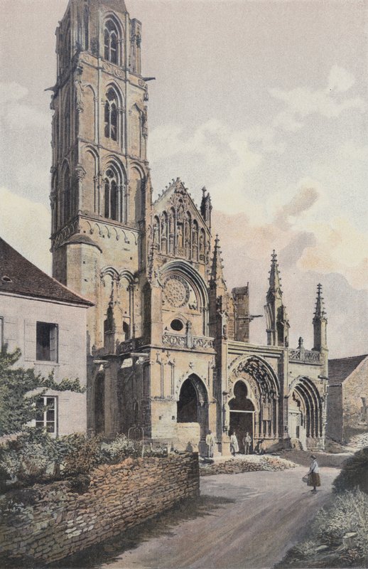 Saint-Pere-sous-Vezelay, Kirke, NW-facade (før restaurering) af French Photographer