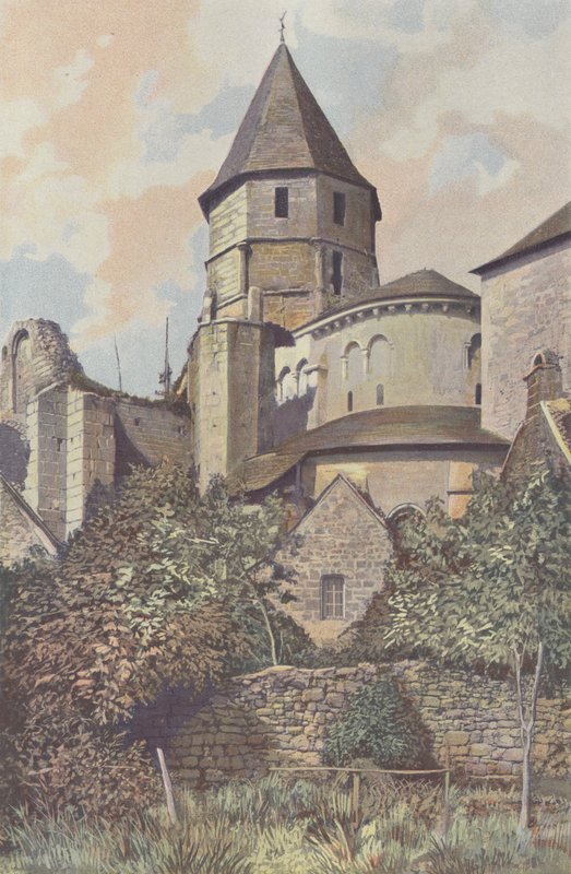 Saint-Robert, Kirke, Ensemble N E af French Photographer