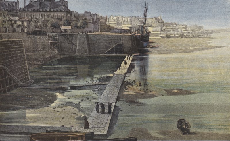 Saint-Servan, Passagen fra Saint-Servan til Saint-Malo, ved lavvande af French Photographer