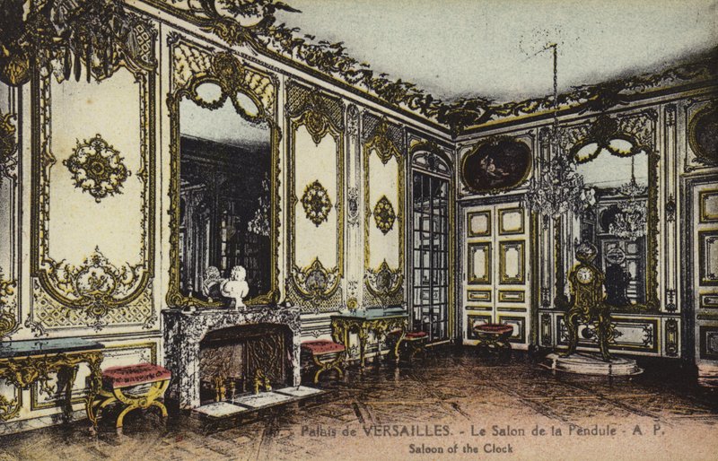 Salon de la Pendulum, Versailles-paladset (farvefoto) af French Photographer