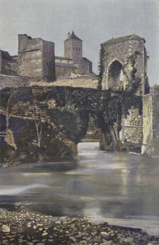 Sauveterre, Den gamle bro over Gave dOloron af French Photographer