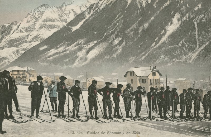Skiinstruktører hos Chamonix (farvefoto) af French Photographer
