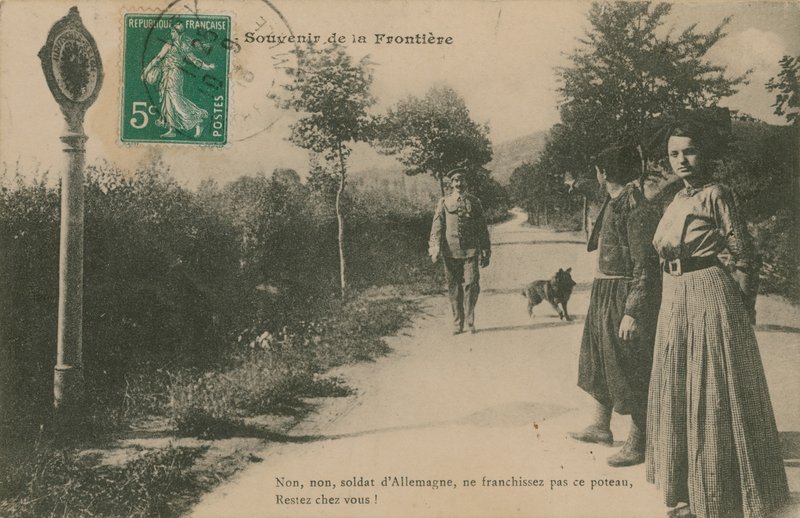 Souvenir fra den fransk-tyske grænse. Postkort sendt i 1913. af French Photographer