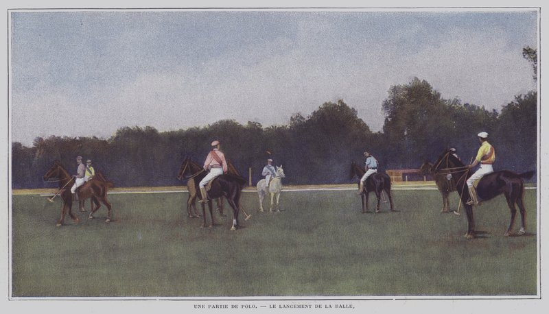 Start på et spil polo (farvefoto) af French Photographer