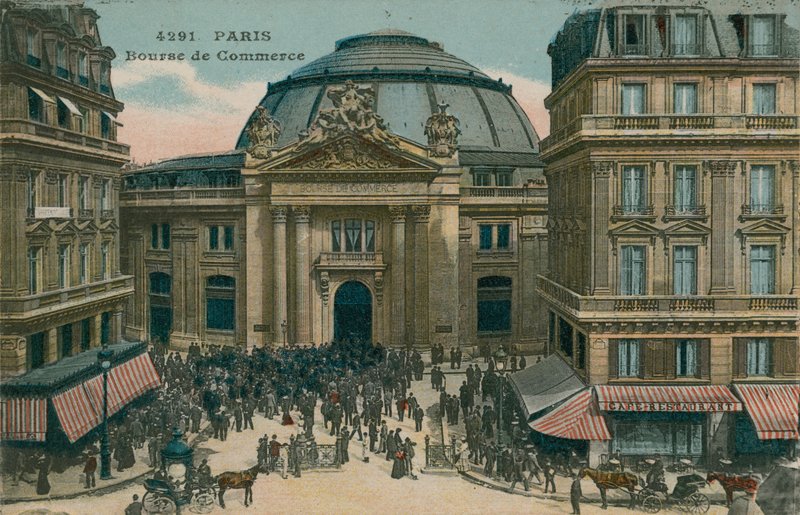 Børsen i Paris, Frankrig. Postkort sendt i 1913. af French Photographer