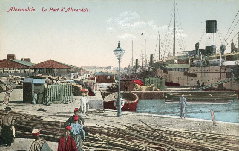 Havnen, Alexandria (farvefoto) af French Photographer