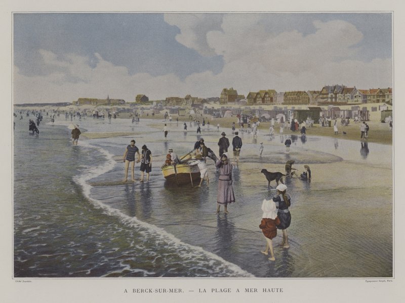 Stranden ved højvande, Berck-sur-Mer, Frankrig (farvefoto) af French Photographer