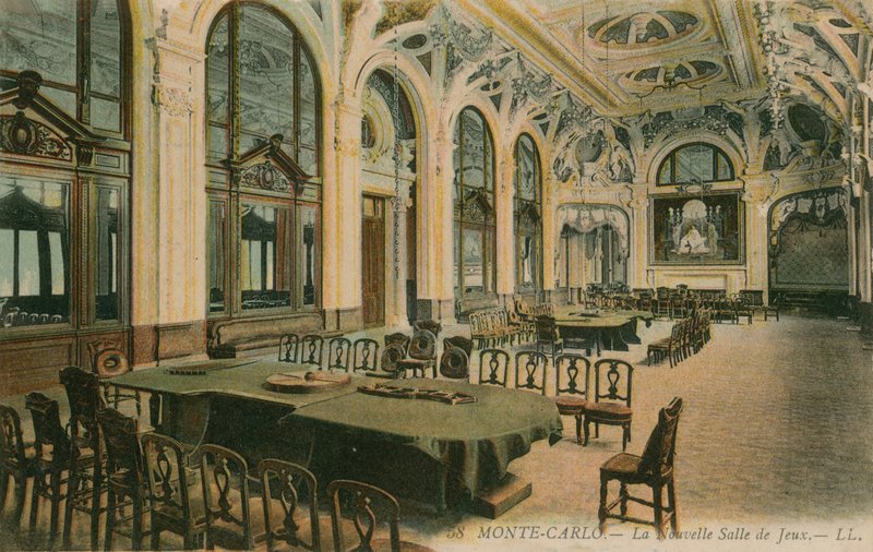 Den nye spillehal i et casino i Monte Carlo. Postkort sendt i 1913. af French Photographer