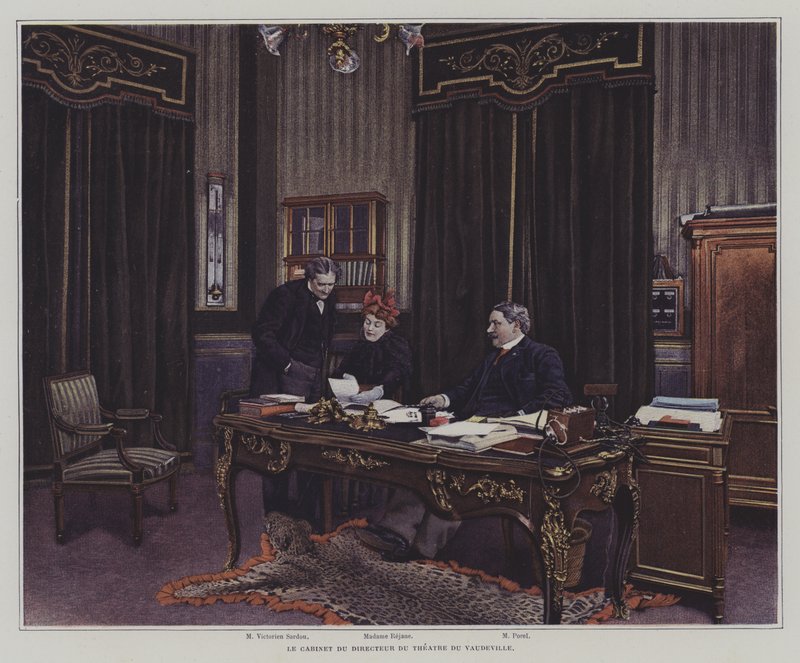 Kontoret for direktøren for Theatre du Vaudeville, Paris (farvefoto) af French Photographer